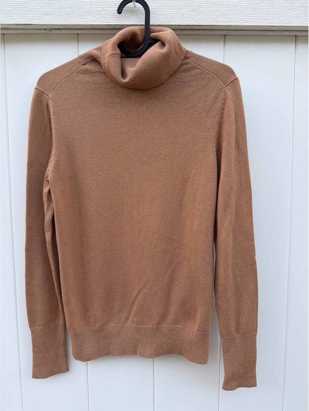 Ann Taylor Petite Women's MP Camel Turtleneck Viscose Nylon Knit Sweater